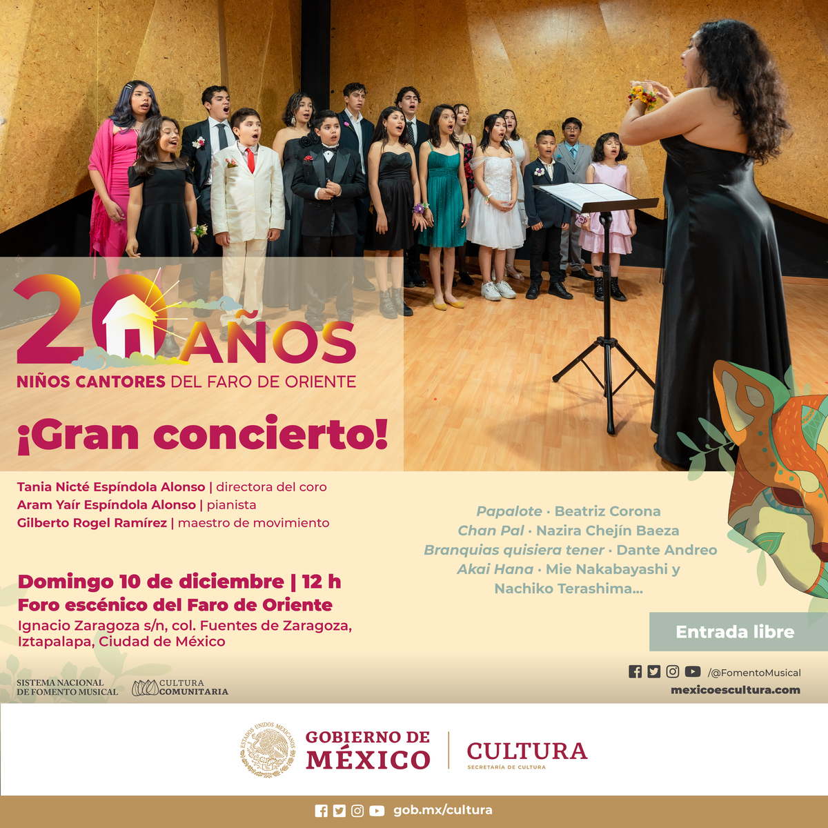 Actividad Cultural Comunitaria: 2° concierto en el marco de los 20 Años del Semillero Niños Cantores de Faro de Oriente
